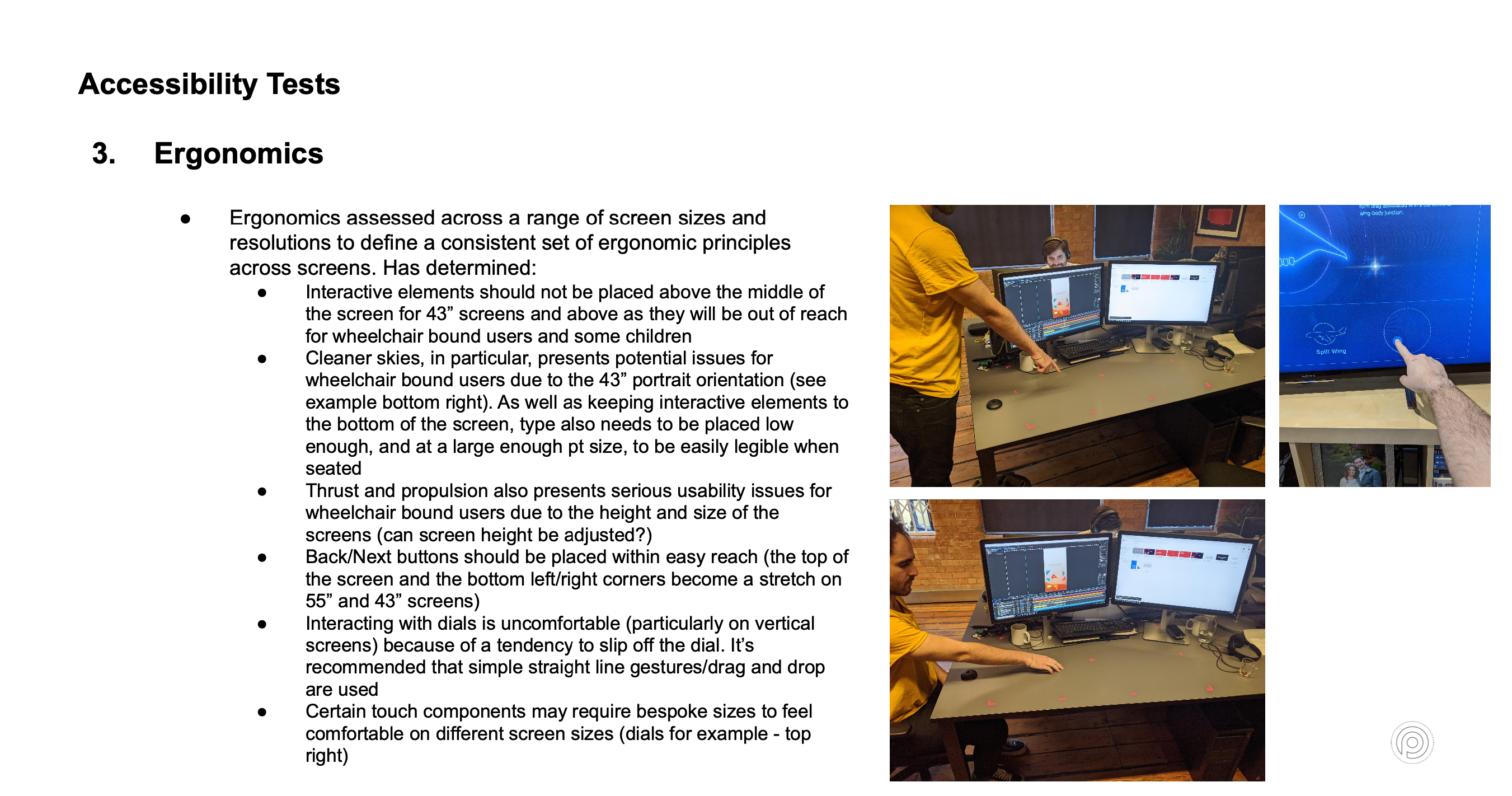 Ergonomic testing for Emirates Expo screens
